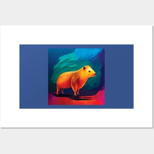 Colourful capybara painting Posters and Art